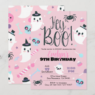 Invitation d'Halloween pour Anniversaire, Pastel