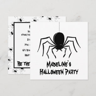 Invitation d'Halloween pour araignées Déplaisantes