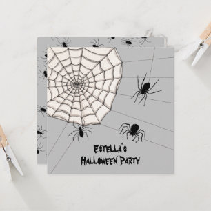 Invitation d'Halloween pour araignées Déplaisantes