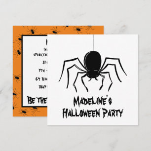 Invitation d'Halloween pour araignées Déplaisantes