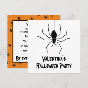 Invitation d'Halloween pour araignées Déplaisantes