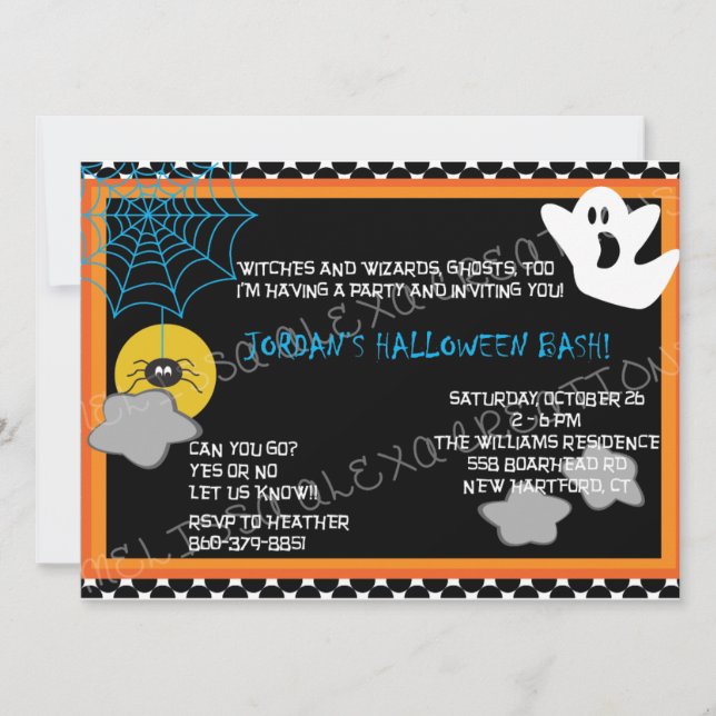 Invitation d'Halloween pour enfants (Devant)