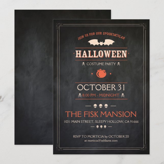 Invitation d'Halloween : Spooktacular - Personnali (Devant / Derrière)