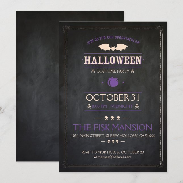 Invitation d'Halloween : Spooktacular - Personnali (Devant / Derrière)