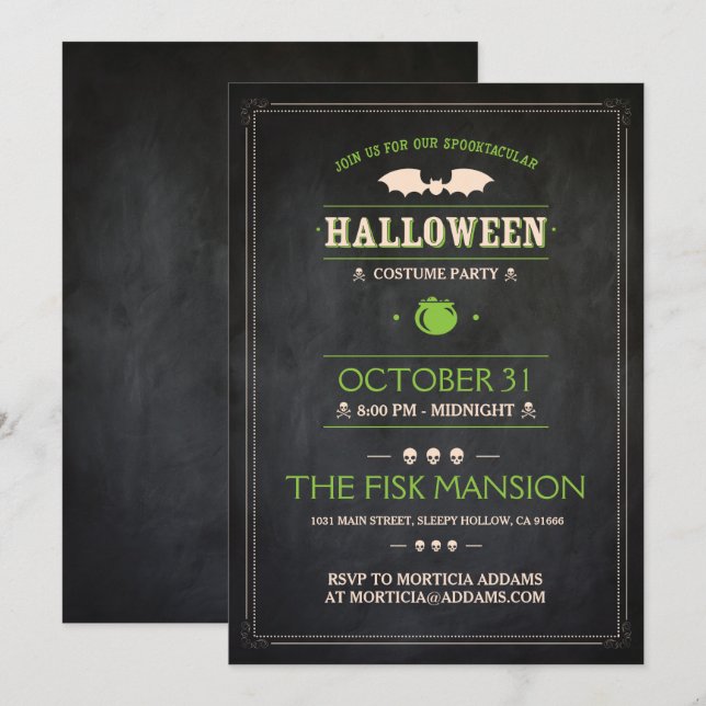 Invitation d'Halloween : Spooktacular - Personnali (Devant / Derrière)