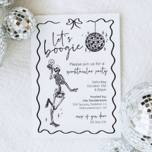 Invitation d'Halloween squelette Let's Boogie