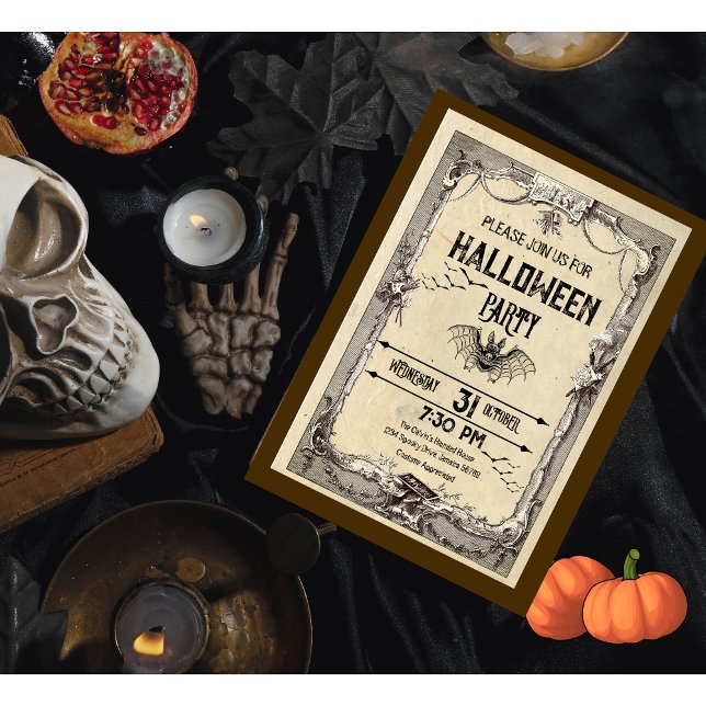 Invitation d'Halloween Vampire Vintage adulte (Créateur téléchargé)