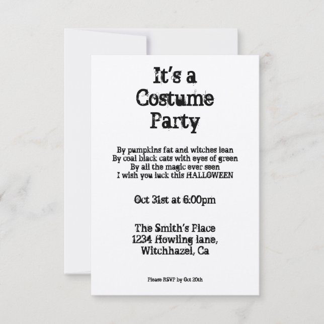 Invitation d'Halloween Vintage (Devant)