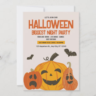 Invitation d'Halloween vintage, Nuit d'Halloween