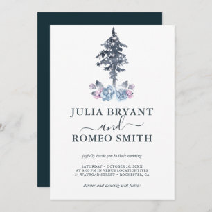 Invitation d'hiver Mariage Pine Tree