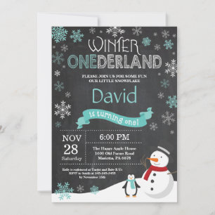 Invitation d'hiver Onederland 1er Birthday Invitat