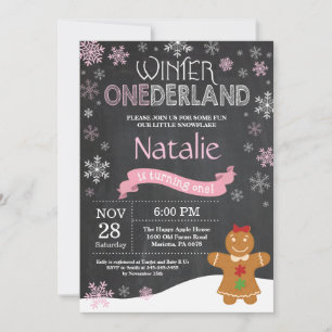 Invitation d'hiver Onederland 1er Birthday Invitat