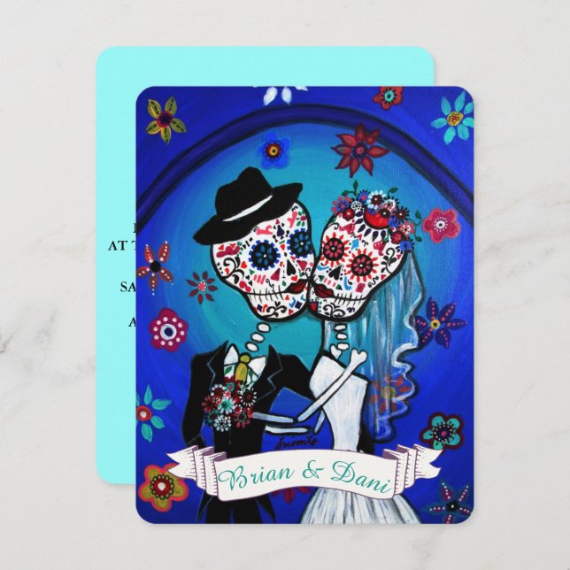 Invitation Dia de Los Muertos (Devant / Derrière)