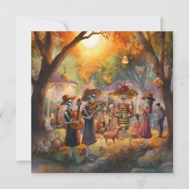 Invitation "Dia de los Muertos", Harmonie dans le cimetière (Devant)