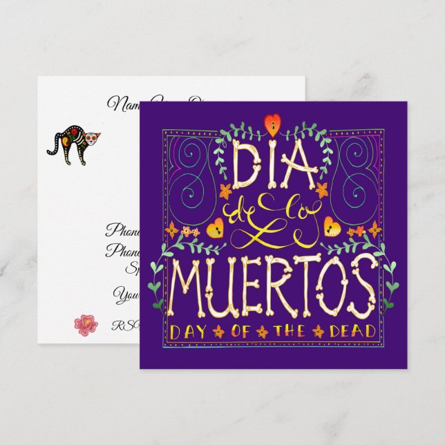 Invitation Dia De Los Muertos - Jour des Morts (Devant / Derrière)