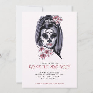 Invitation Dia De Los Muertos Parti Blush Rose
