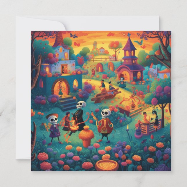 Invitation Dia de los Muertos, Souvenir aux chandelles (Devant)