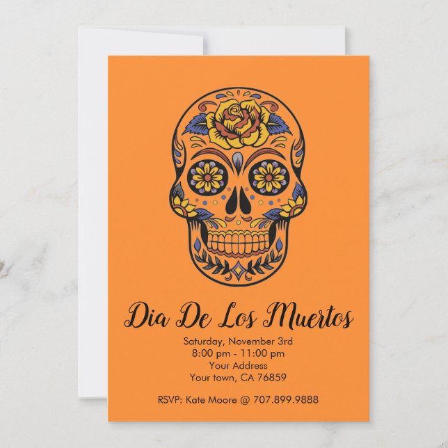 Invitation Dia De Los Muertos Sugar Skull Party (Devant)
