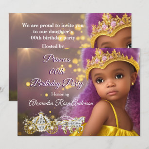 Invitation Diadème de fête d'anniversaire de filles princesse