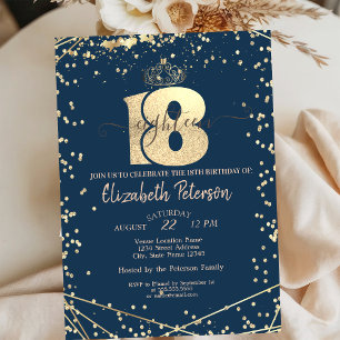 Invitation Diadème, Diamants Bleu Nuit Or 18ème Anniversaire 