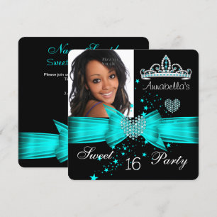 Invitation Diadème en diamant pour photo d'anniversaire 16 an