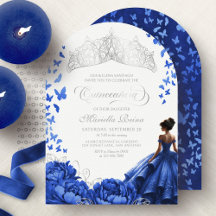 Diadème Fleurs Royal Bleu Fleurs Quinceanera