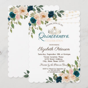 Invitation Diadème,Guirlandes de fleurs Quinceañera