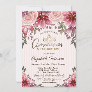 Invitation Diadème, Guirlandes Lumineuses Fleurs Rayées Quinc
