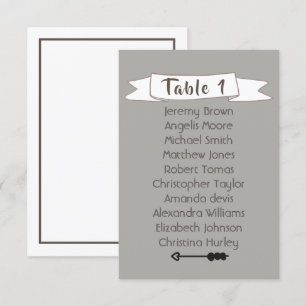 Invitation Diagramme gris d'allocation des places de mariage