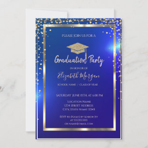 Invitation Diagramme Or Casquette Bleu Diagramme Or
