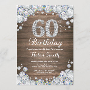 Invitation Diamant argenté de soixantième anniversaire