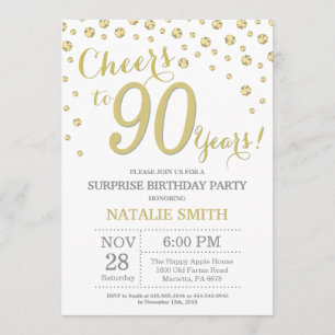 Invitation Diamant de la Parties scintillant d'or de surprise