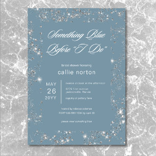 Invitation Diamant de verre moderne Quelque chose de bleu Fêt