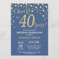Diamant du 40e anniversaire bleu et or