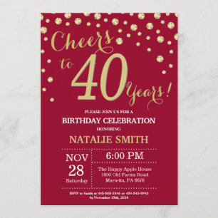 Invitation Diamant du 40e anniversaire de la Bourgogne rouge