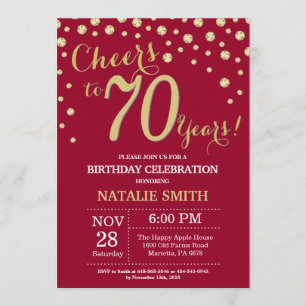 Invitation Diamant du 70e anniversaire de la Bourgogne rouge 