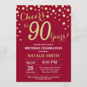 Invitation Diamant du 90e anniversaire de la Bourgogne rouge 