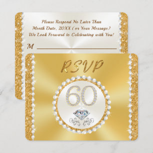 Invitation Diamant étonnant, 60e anniversaire de Mariage, RSV