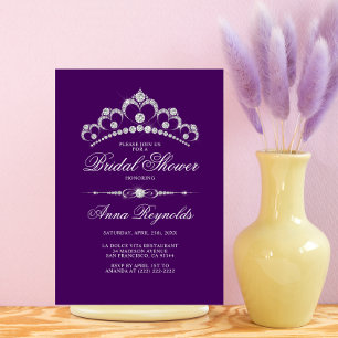 Invitation Diamant moderne Tiara FÊTE DES MARIÉES Purple Budg