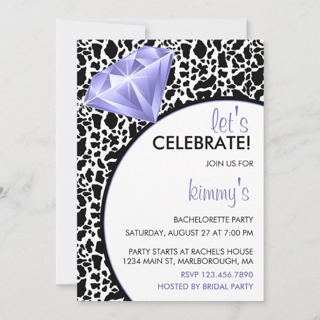 Invitation Diamant Ring Bling Bachelorette (Devant)