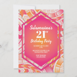 Invitation diamant rose et orange Tatau