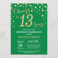Diamant vert et or 13e anniversaire