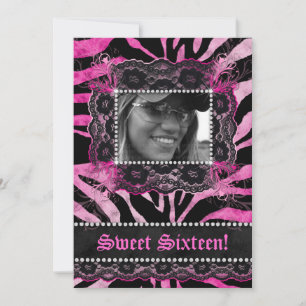 Invitation Diamants de dentelle Sweet 16 Anniversaire Diplômé