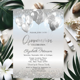 Invitation Diamants de Parties scintillant argent tendance Ba