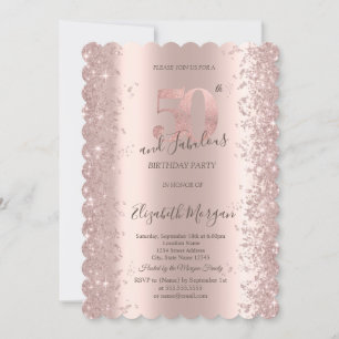 Invitation Diamants d'étincelle d'or rose 50e anniversaire