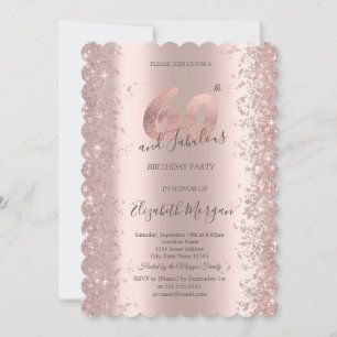 Invitation Diamants d'étincelle d'or rose 60e anniversaire