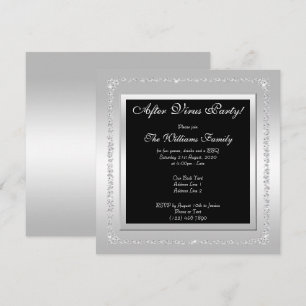 Invitation Diamants Romantiques Argent "Fête Après Virus"