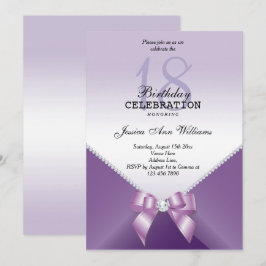 Invitation Diamants romantiques et Bow Anniversaire