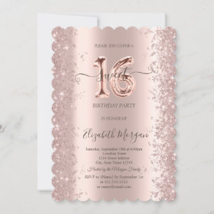 Invitation Diamants rose Gold Sparkle Sweet 16