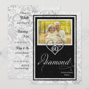 Invitation Diamond 60e anniversaire Mariage photo personnalis